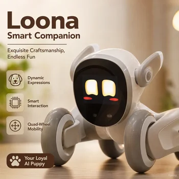 Loona Smart Pet Robot | AI Interactive,Gesture Control,Voice Commands,Home Monitoring,Multilingual Support,Children's Companion
