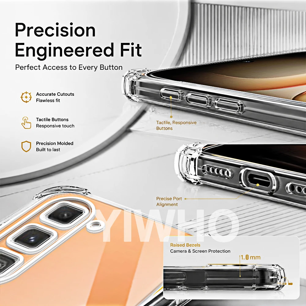 Transparent Shockproof TPU Phone Case - Clear Protective Back Cover, Available in Multiple Quantities