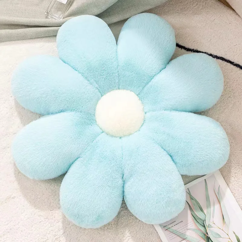 북유럽 꽃 쿠션 토끼 모피, 부드러운 바닥 플랫 크랩, 사무용품, 생일 선물, 45cm