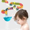 Baby Bath Toys Water Slide Track with Suction Cup Ducks DIY Marble Race Run Assembling Bathroom Bathtub Kids Toy Children Gifts 2