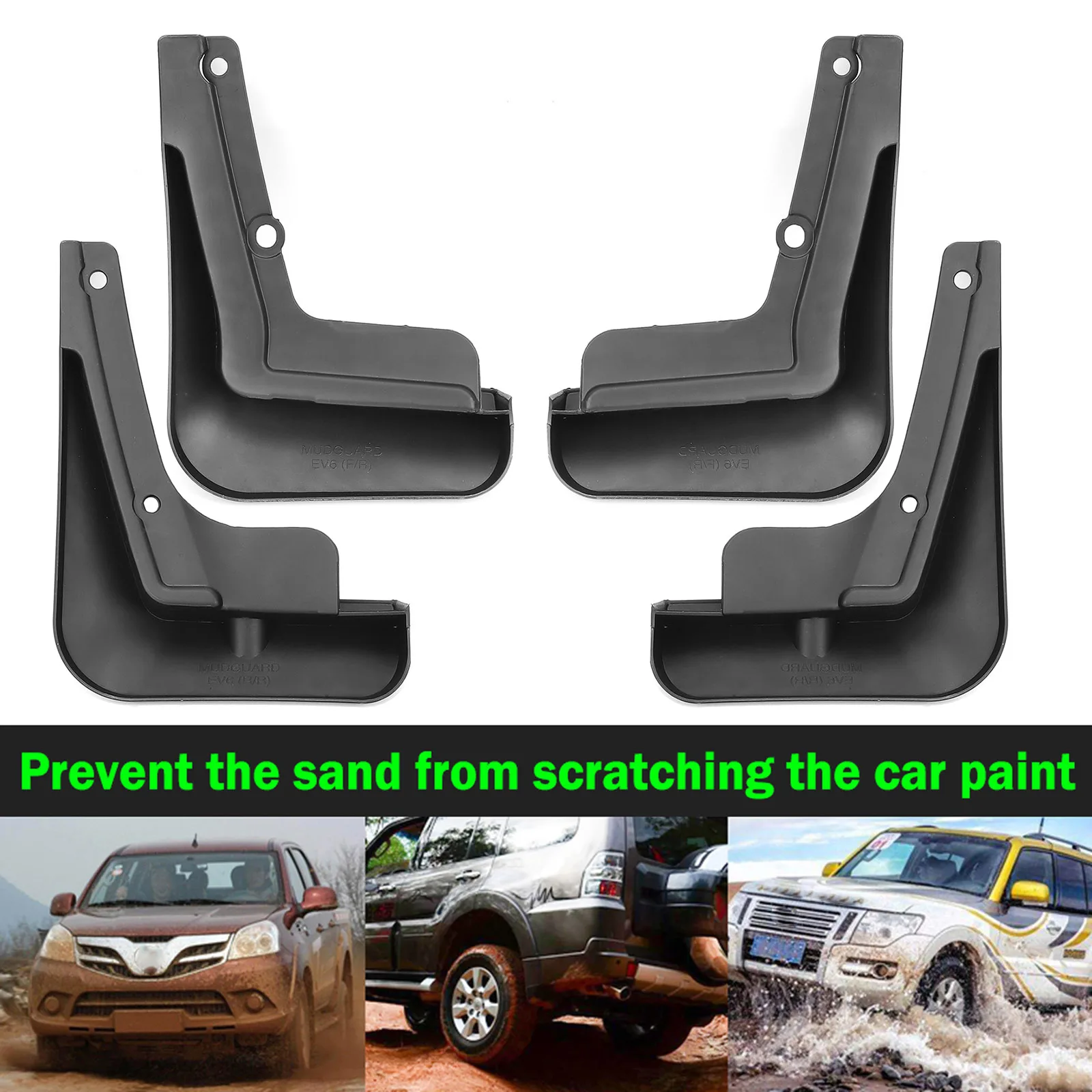 Set mit 4x für Kia EV6 EV 6 CV EV 2021 2022 2023 Schmutzfänger Spritzschutz Kotflügel vorne hinten Kotflügelabdeckung Auto-Styling – Detail 2