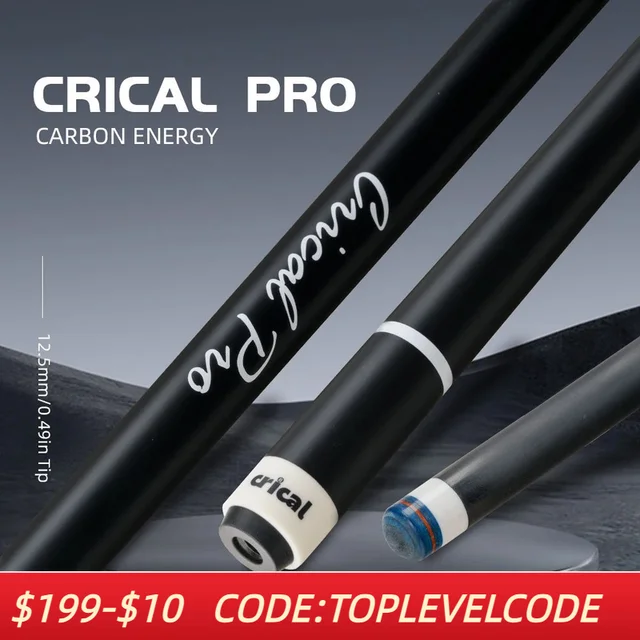 CRICAL CL-PRO Carbon Fiber Pool Cue Stick with 12.5mm Tip 3 * 8/8 Joint Pin  Low Deflection  for Professional 1/2 Billiard Cue 1