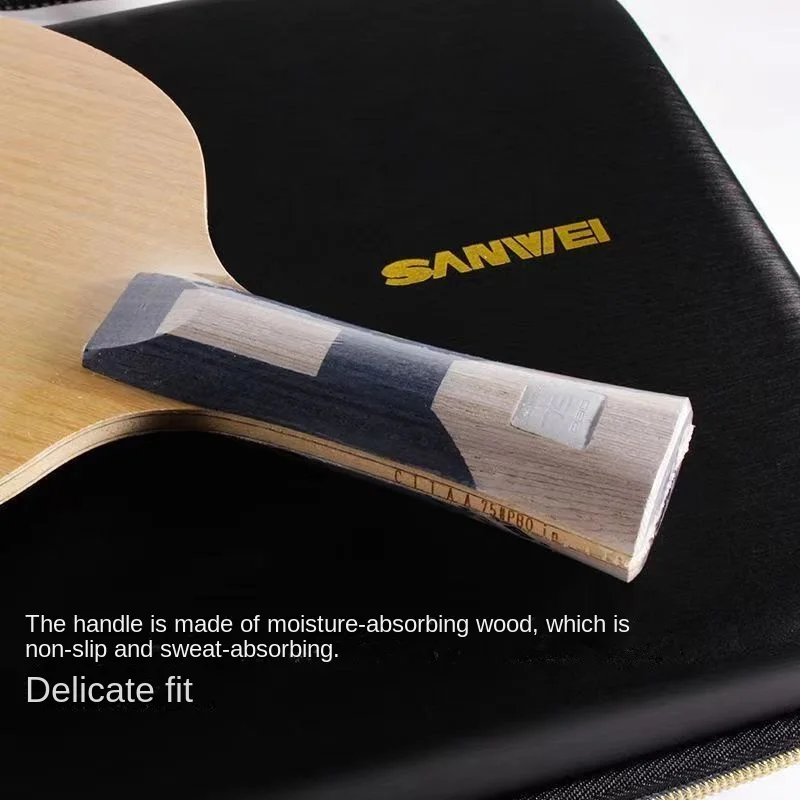 Description Picture 5 of itemSanwei Super 75 with Built-in PBO Carbon Professional Bottom Plate Five Wood Two Table Tennis Carbon Horizontal Racket