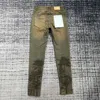 men vintage palm prints yellow fade jeans 2