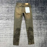 men vintage palm prints yellow fade jeans 2