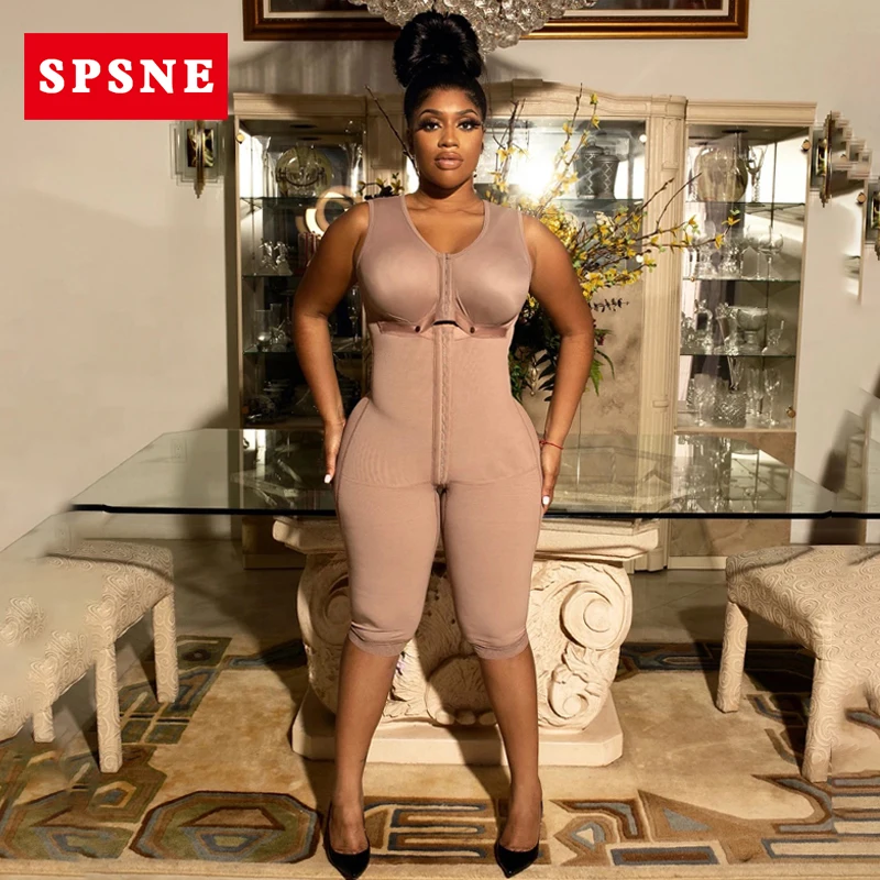Women Body Shaper Postpartum Full Body Shaper Removable Bra With Snap Closure Shapewear Post Liposuction Fajas Colombianas
