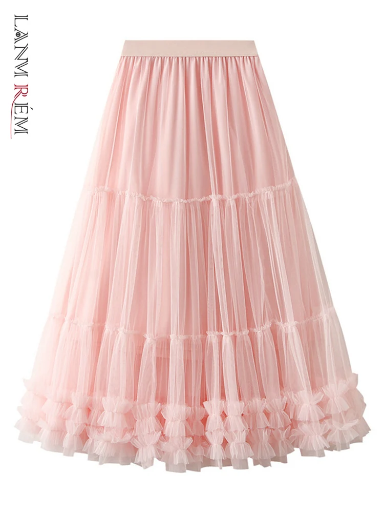 

Женские юбки LANMREM Fungus, повседневные свободные юбки с высокой талией, милая модная одежда, новинка весны 2024, 2L2163