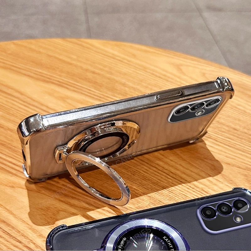Magnetic Wireless Charging Stand with Four-Corner Anti-Shock Plating Case