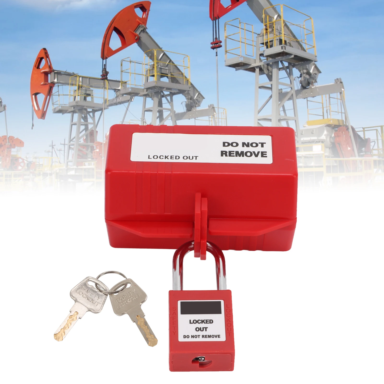 100‑220V Electrical Plug Lockout Device with 38mm Padlock Key for Industrial Chemical Electric Power Electrical Plug Lockout