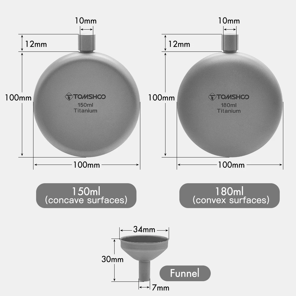 Tomshoo Titanium Flask For Camping And Hiking 180ml Alcohol Bottle_voghion.com