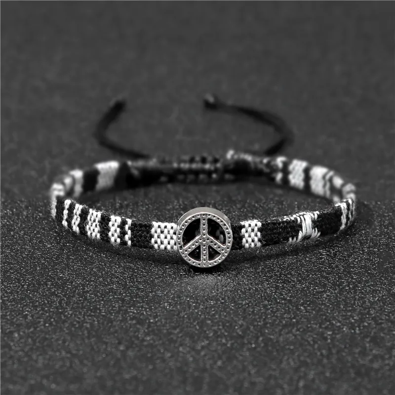 Sterling Silver Peace Sign Bracelets – Midnight Sun