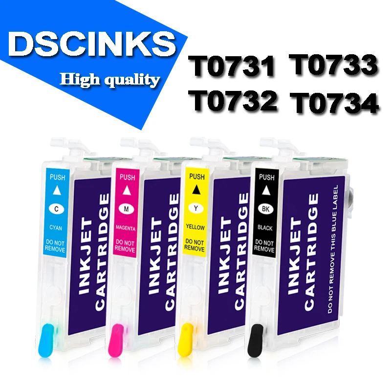 Cartucho de Tinta para Impressora Epson Unidades T0731 T0731-t0734 C79 C90 C92 C110 Cx3900 Cx4900 Cx4905 Cx5600 Cx5900f Cx6900f