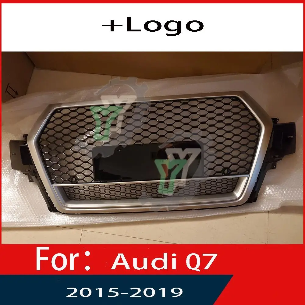 

For Audi Q7/Q7L 2015 2016 2017 2018 2019 Car Front Bumper Grille Centre Panel Styling Upper Grill (Modify For RSQ7 style)