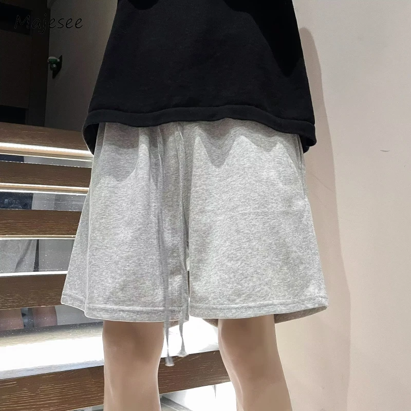 

Mens Shorts Casual Loose Knee-length Daily Summer Fashion Simple Drawstring Solid Color American Style All-match Oversize Male