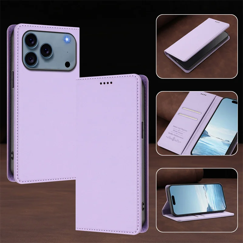 Luxury Magnetic Flip PU Leather Wallet Phone Case with Anti-Theft and Anti-Fall Protection
