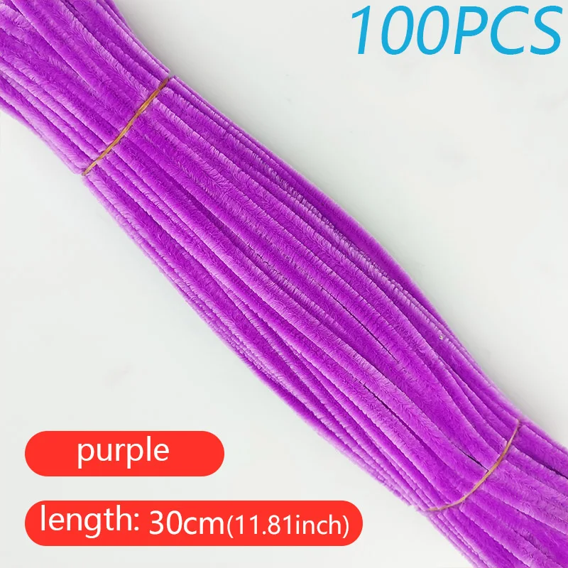 100PCS Vibrant DIY Twisted Wool Craft Sticks for Creative Art Projects