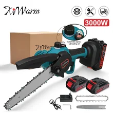 8 Inch 3000W 288V Mini Pruning Saw Electric Chainsaws With Oiler Lithium Battery Woodworking Garden Trimming Saw Power Tools