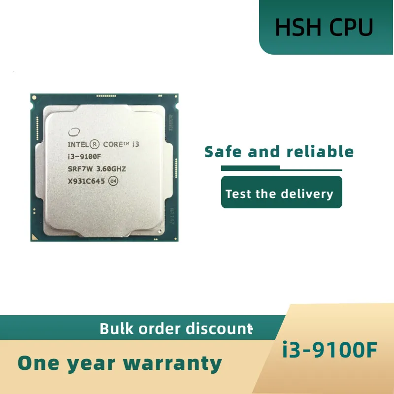 

Intel Core i3-9100F i3 9100F 3.6 GHz Used SRF7W /SRF6N Quad-Core Quad-Thread CPU 65W 6M ProcessorLGA 1151