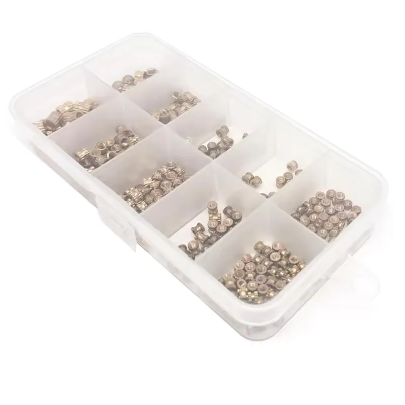 insert nut 400pcs Injection Molding Knurl Insert Nut Embedded Nutsert Assortment Kit Set 10 Mix Size M2 M3 Solid Brass Copper