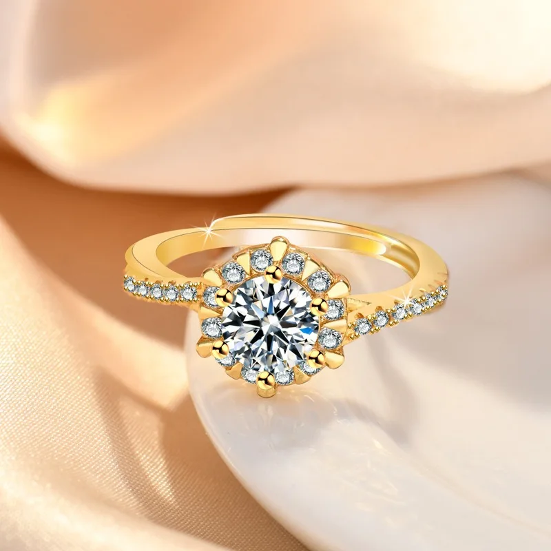 Fashion Luxury Trendy Classic Rings for Women Color Sparkling Lab Fine Jewelry Silver Rings Original Certified Engagement Ring