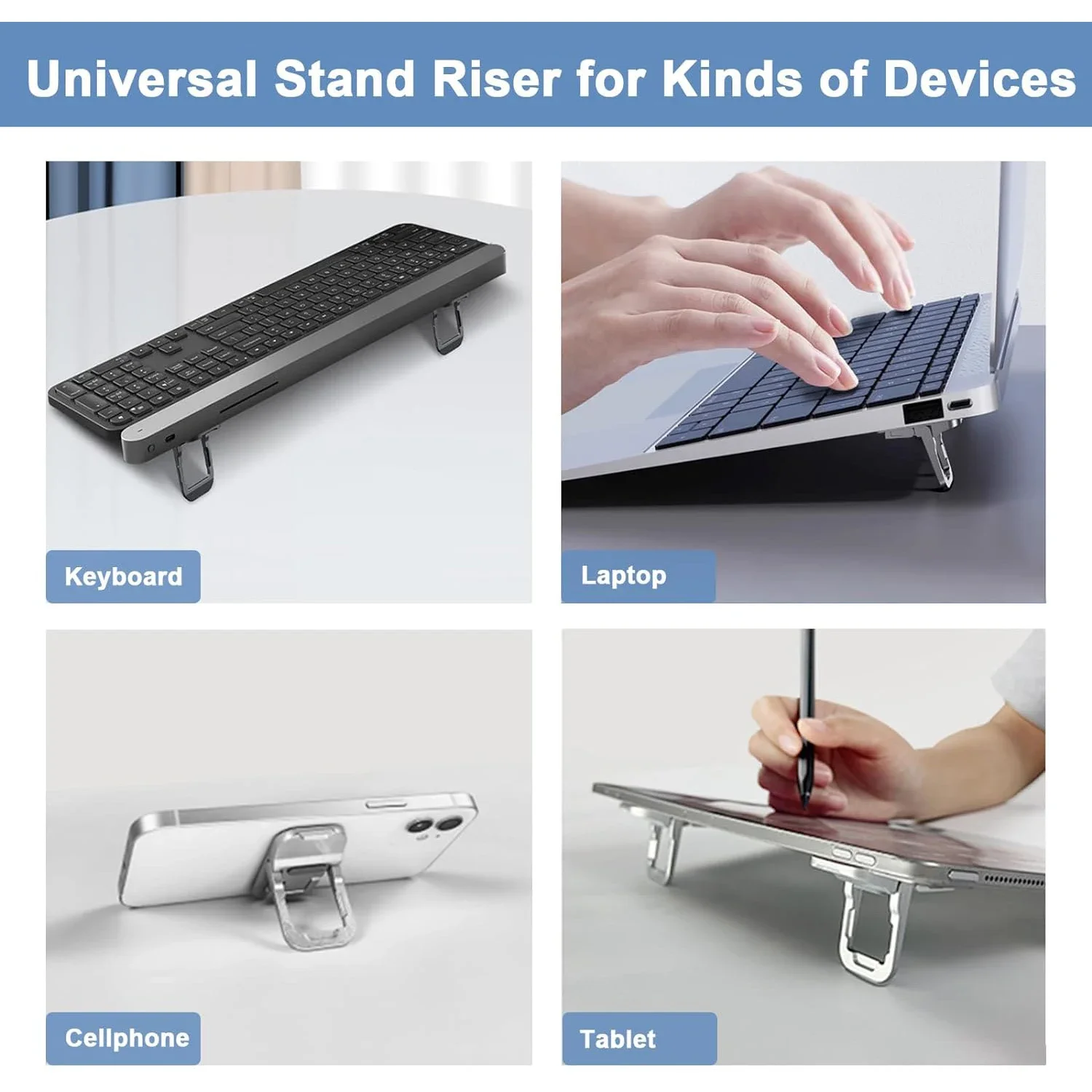 Foldable Portable Laptop & Tablet Stand Set - Adjustable Cooling Riser and Support Holder