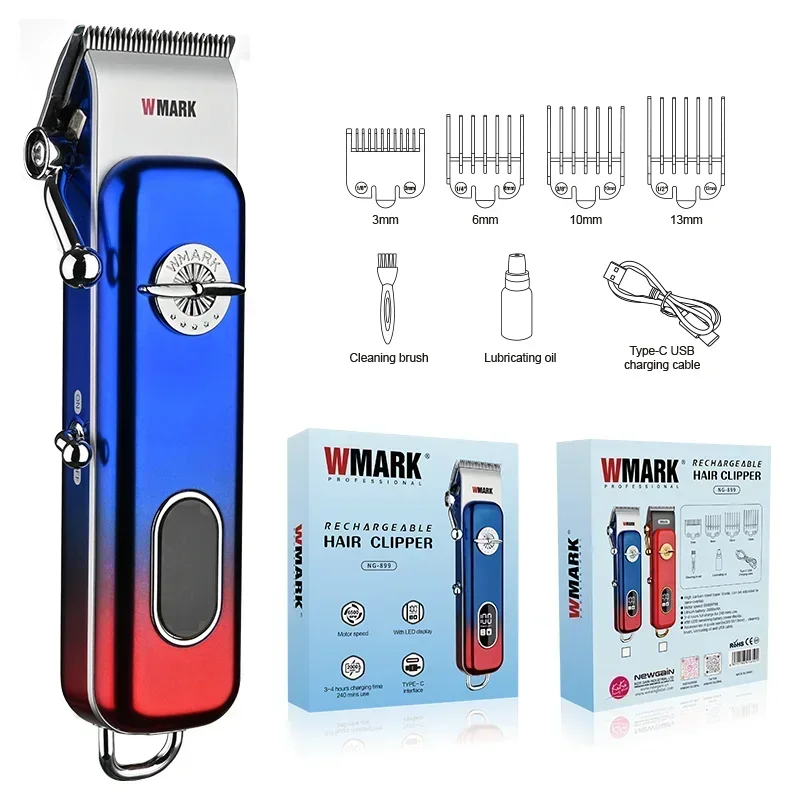 

WMARK 6500RPM NG-899 Hair Clipper Hair Trimmer Professional Rechargeable Clipper with LED Display