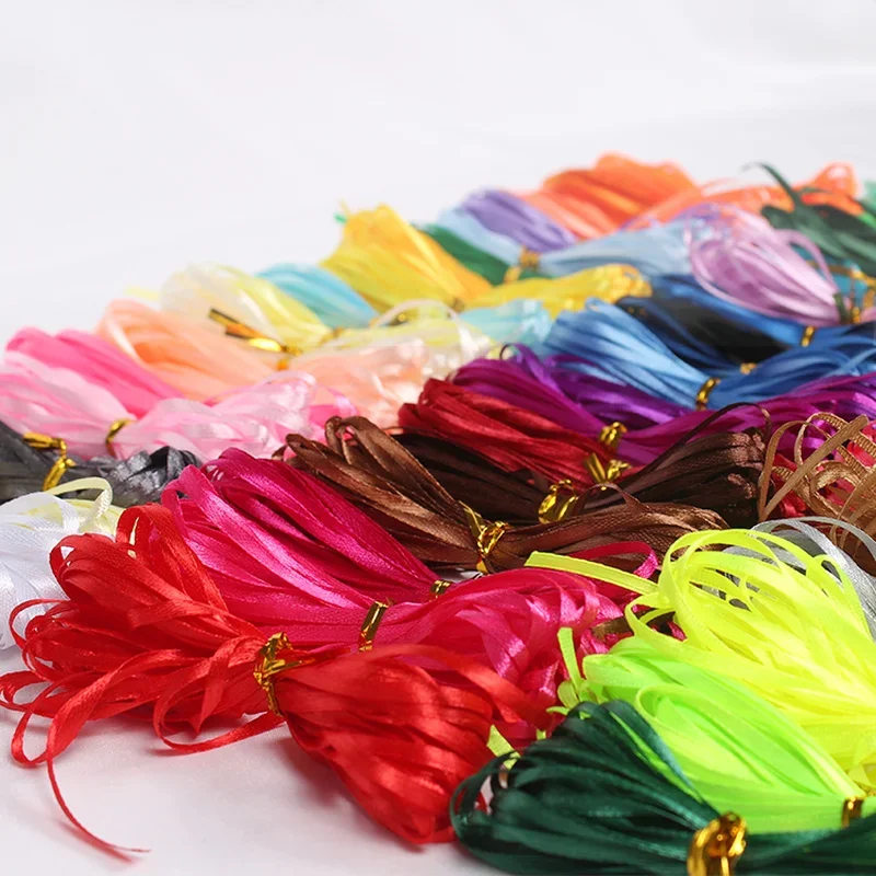 White Silk Satin Ribbon for Gift Wrapping and DIY Crafts - 1/8 (3mm), Ideal for Celebrations and Decorations