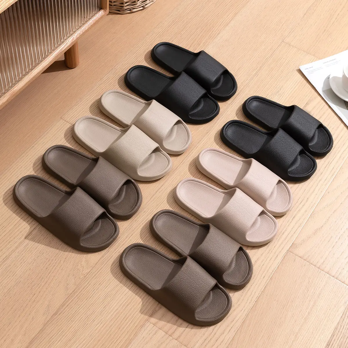 Women Thick Platform Cloud Slippers Summer Beach Eva Soft Sole Slide Sandals Leisure Men Ladies Indoor Bathroom Anti-slip Shoes