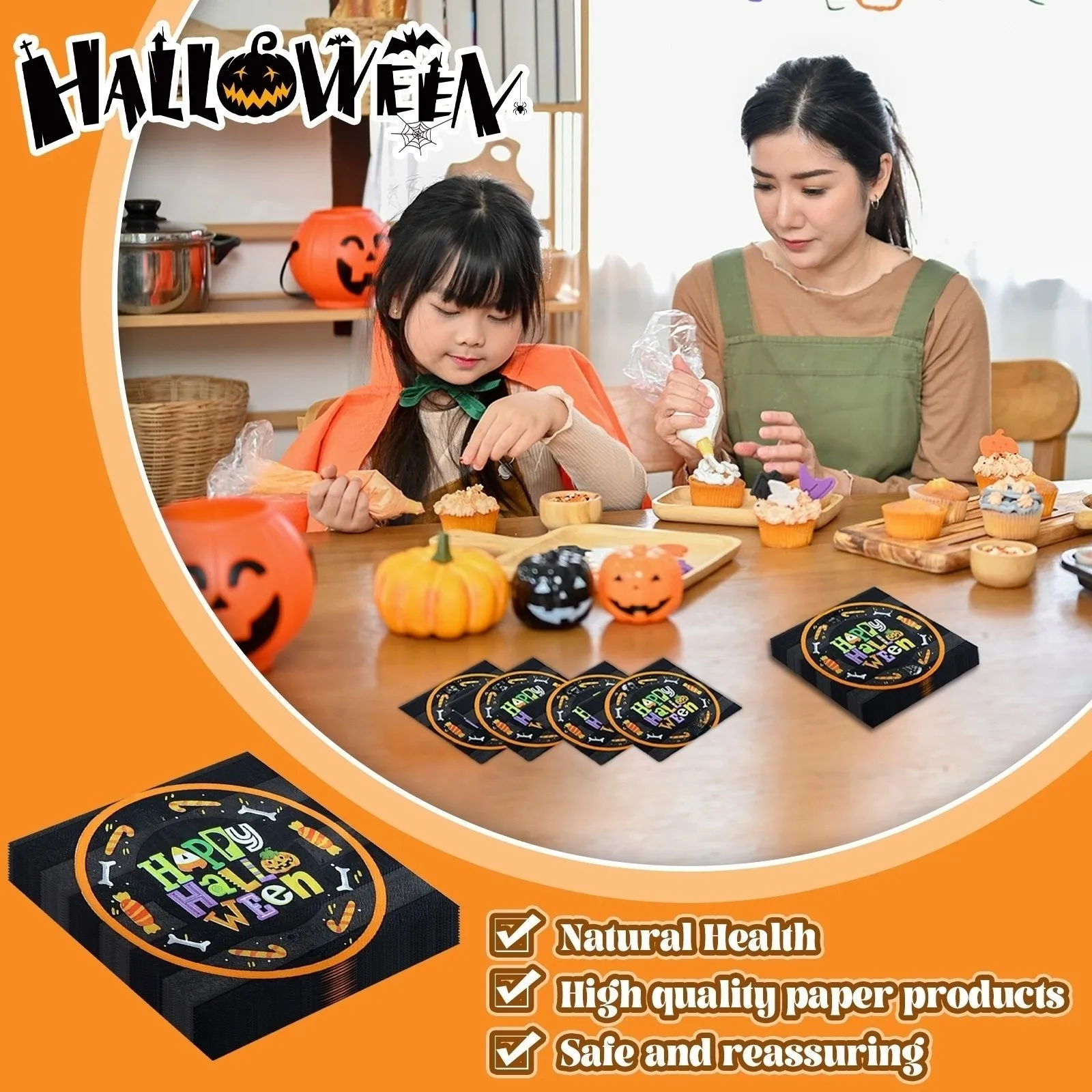 Party Funny Cute Holiday Theme Layout Printing Creative Restaurant Napkins
