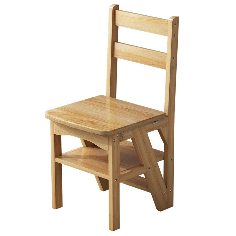 

Solid Wood Household Multifunctional Two-step Folding Ladder Step Stool Indoor Climbing Ladder Dual-use Small