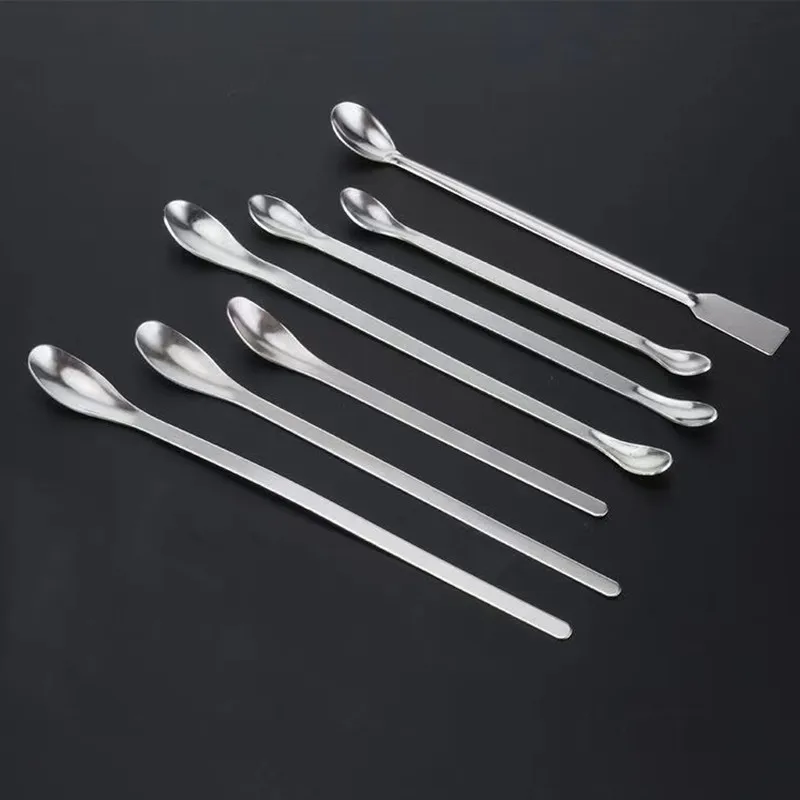 

10pcs/lot Lab Single/Double/Square-head Stainless Steel Drug Reagents Sample Weighing Spoon 16/18/20/22/25/30cm