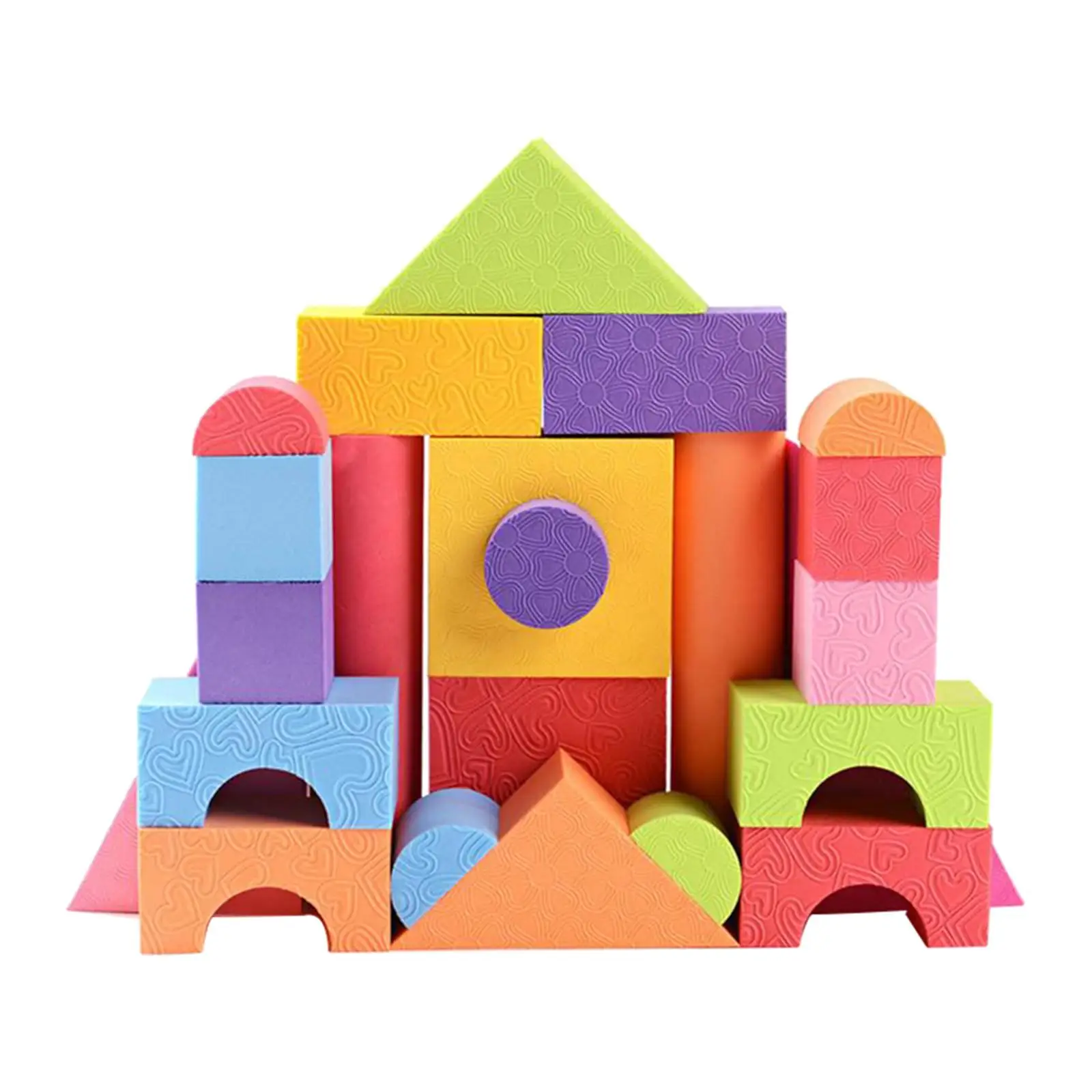 25 Pieces of 3.5cm Thick Soft Foam Building Blocks Stackable Toy Blocks Set