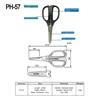 Engineer PH-57 Super Scissors 2-in-1 Anti-slip Serrations and U-Shaped Blade Combination Scissors 2