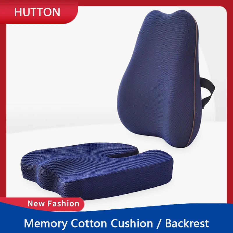 Memory Foam Seat Cushion Orthopedic Pillow Coccyx Office Chair Cushion  Support Waist Back Cushion Car Seat Hip Massage Pad Sets Multi-color