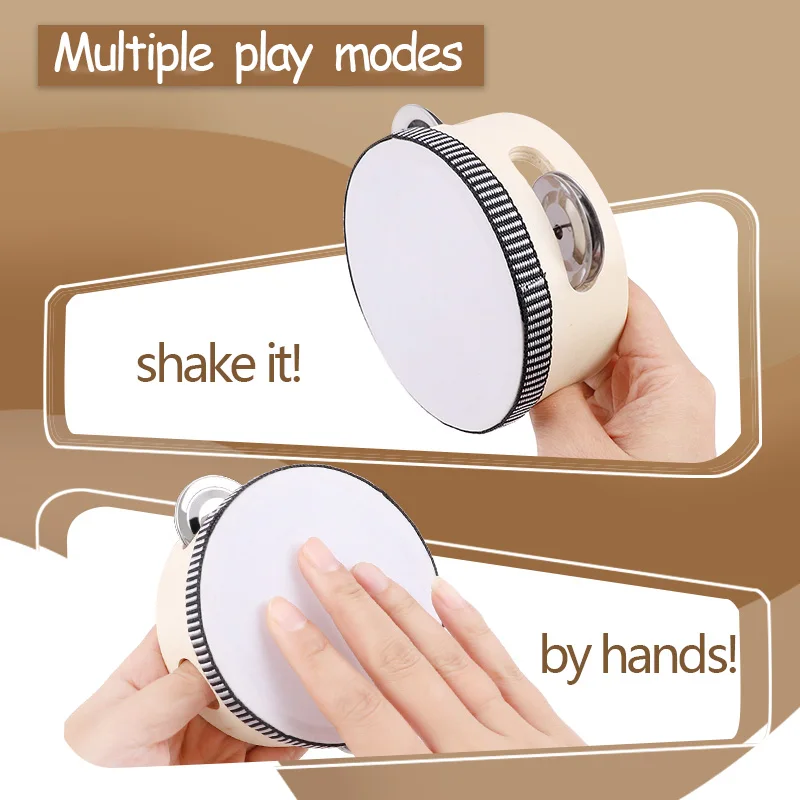 6Pcs Tambourine Wedding Drum DIY Bridal Shower Hand Drums Birthday Party Wedding Favors Gifts for Guests Noise Maker Props Games