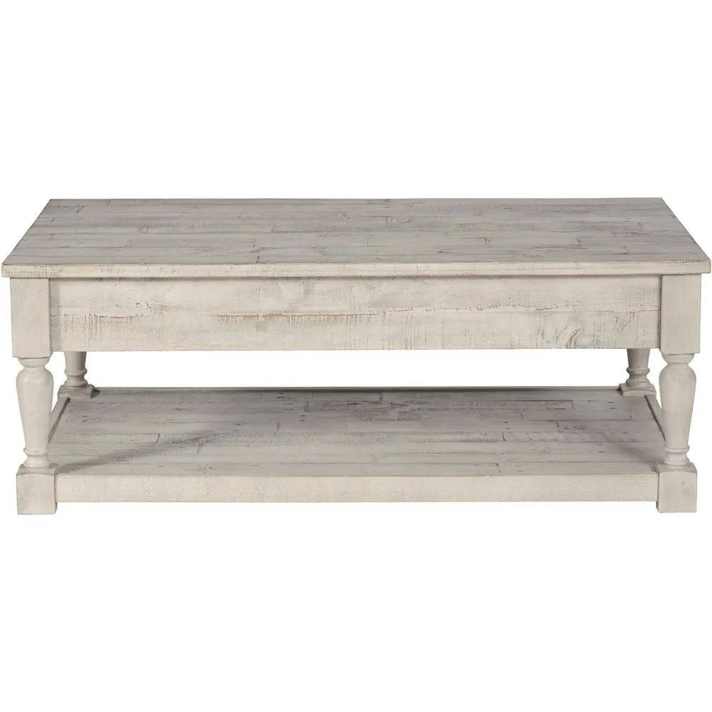 Shawnalore Rectangular Rustic Cocktail Table, Whitewash