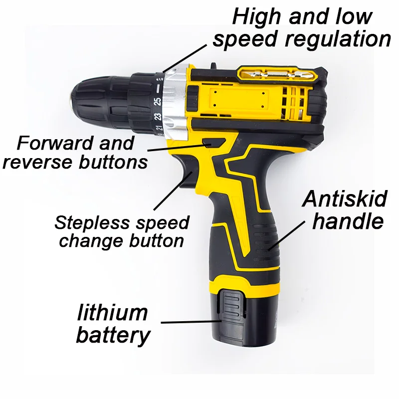 Lithium Electric Drill  Electric Screwdriver  Hand Electric Drill  Electric Tool Set  Multifunctional Accessory Box Packaging 6