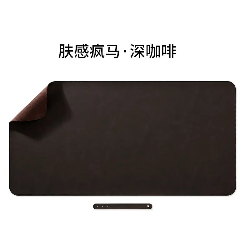Premium Crazy Horse PU Leather Oversized Office Desk Mat and Mouse Pad