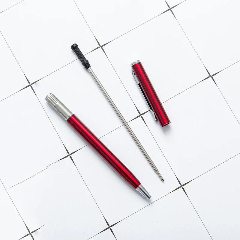 Advertising Pen Metal Ballpoint Pen Free Custom LOGO Lettering Name Hotel Gift Office Supplies 100 Pcs