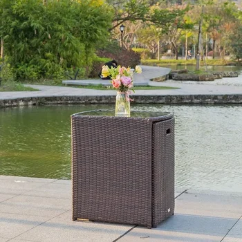 3 PCS Wicker Outdoor Patio Bistro Set 1