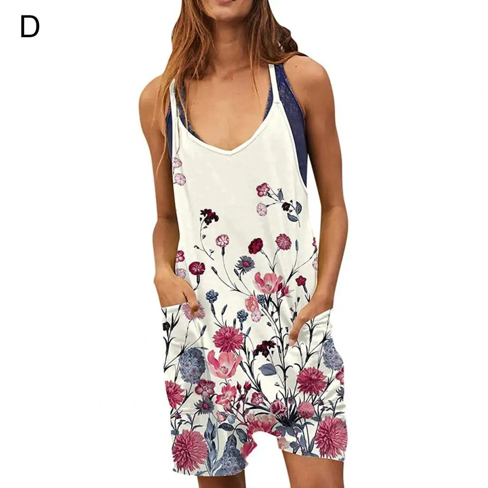 

Women Pocket Design Romper Stylish Women's Sleeveless Jumpsuit Wide Leg Pockets Streetwear-inspired Design for A Loose for Daily