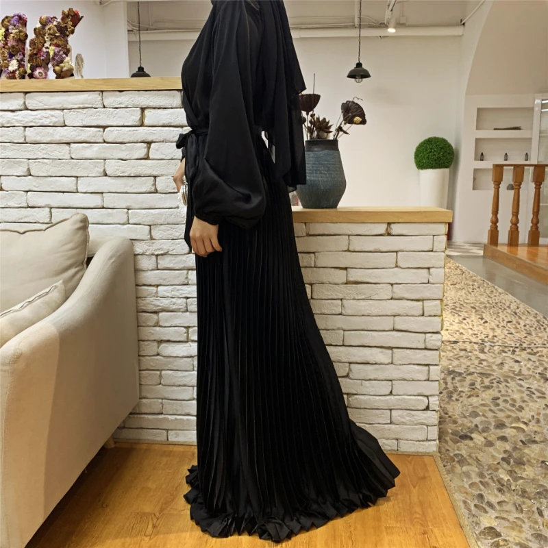 Eid Ramadan Mubarak Caftan Muslim Fashion Satin Evening Prom Dresses Arabic Moroccan Turkey Dubai Abayas For Women Vestidos Robe
