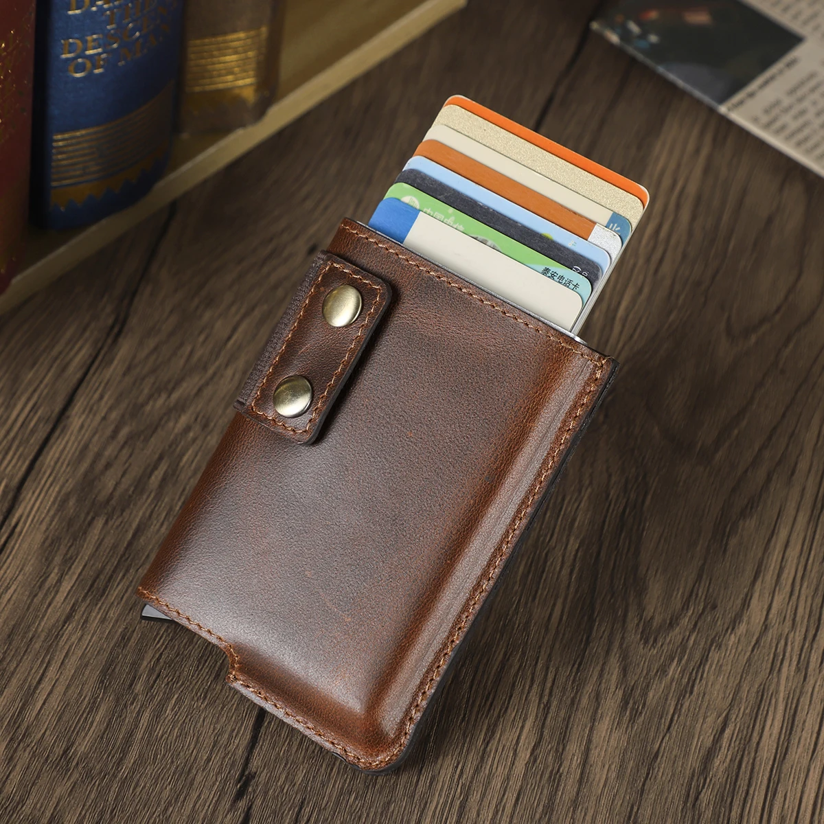 CONTACT'S Genuine Leather Card Wallets For Men Credit Card Holders