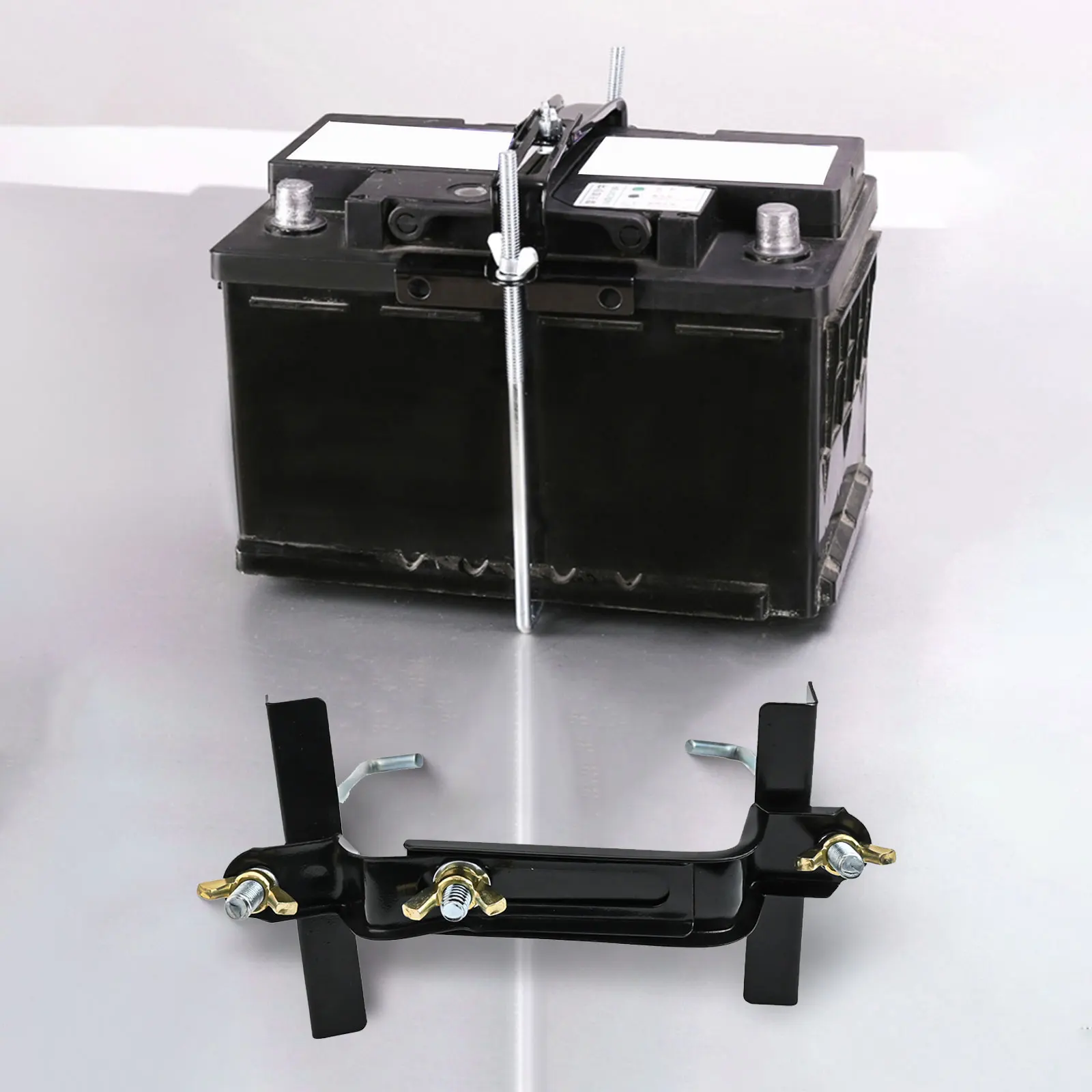 Batterie-Spann-Set, 9,1 Zoll, verstellbar, Auto-Batterie-Spannhalterung, Halter, Aufbewahrung mit Haken für Autos, SUVs, LKWs, Boote – Detail 9