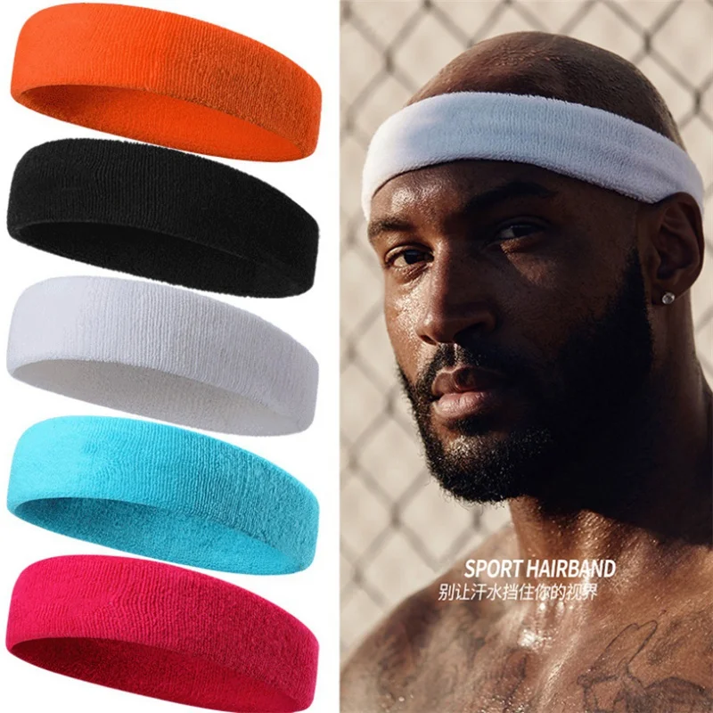 

Men Headband Sports Yoga Fitness Stretch Sweatband Hair Band Elasticity Towel Headband Headwear Absorb Sweat Head Band Unisex