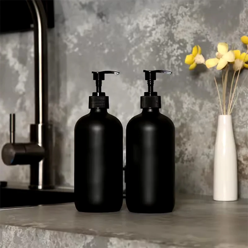 300/500ML Matte Black Liquid Soap Dispenser Refillable Shampoo Conditioner Body Lotion Container for Bathroom Supplies Hotel soap dispenser soap pump wall mounted dispenser shower dispenser