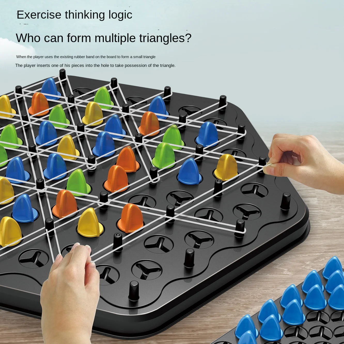 New Chain Triangle Chess Game Triggle Rubber Band Game Educational Interactive Battle Set For Family Party Gift