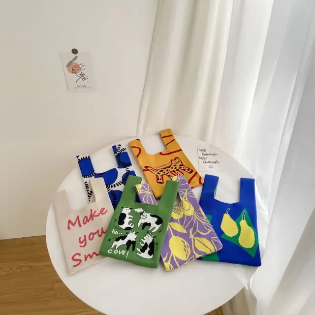 Borsa Tote In Maglia Per Donna - Riutilizzabile, Leggera E Portatile - Foto 14