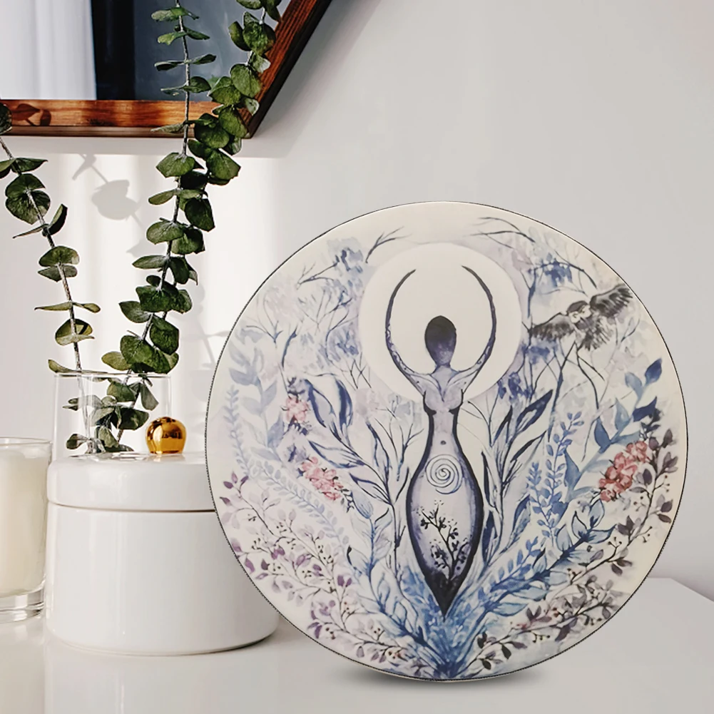 Fashion Alchemical Moon Drum Handmade Crafts Shaman Drum Desktop Ornament Sound Healing Tool for Spiritual Music Meditation