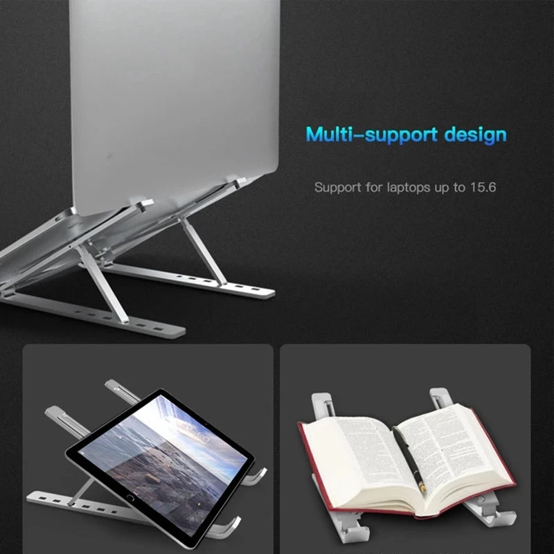 laptop cooling mat Aluminum Alloy Laptop Holder Stand Adjustable Foldable Portable for Notebook Computer Bracket Lifting Cooling Holder Non-slip laptop fan pad